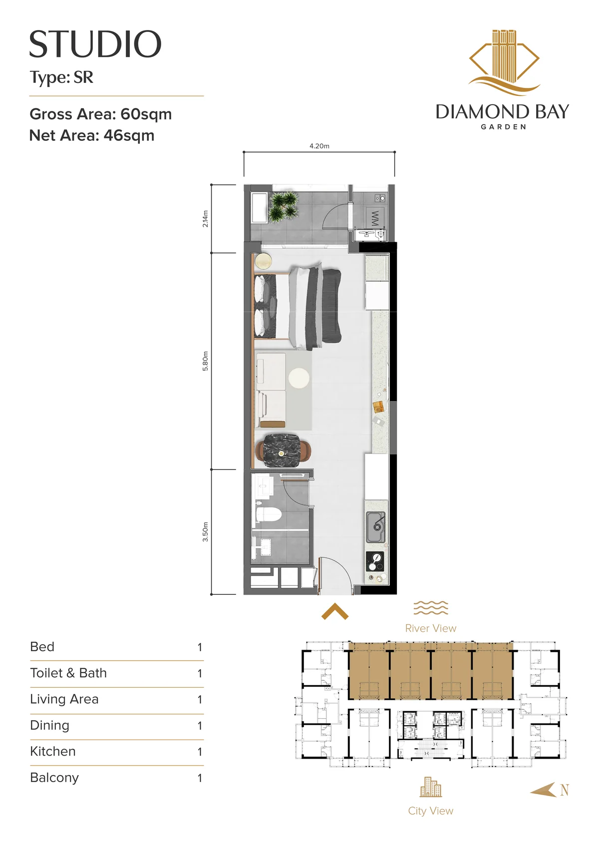 Diamond Bay Garden Studio SR floor plan